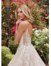 Beaded Ivory Floral Lace Tulle Stunning Wedding Dress